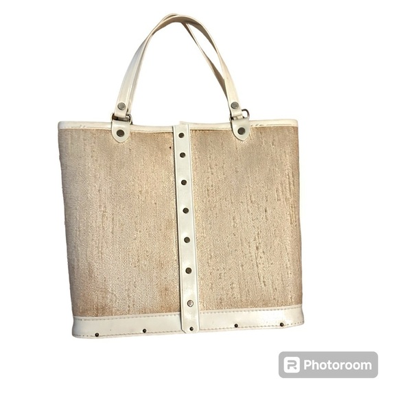 Enid Collins 1960's Seahorse Sea Shells Handbag Tapestry Bucket Jeweled Purse - Picture 2 of 4